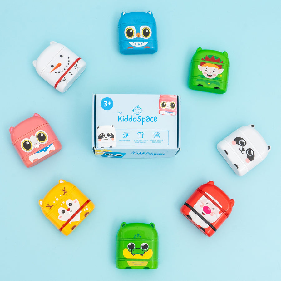 KiddoTampon™  - Tampon Personnalisé avec Nom (Édition de Noël 2025)