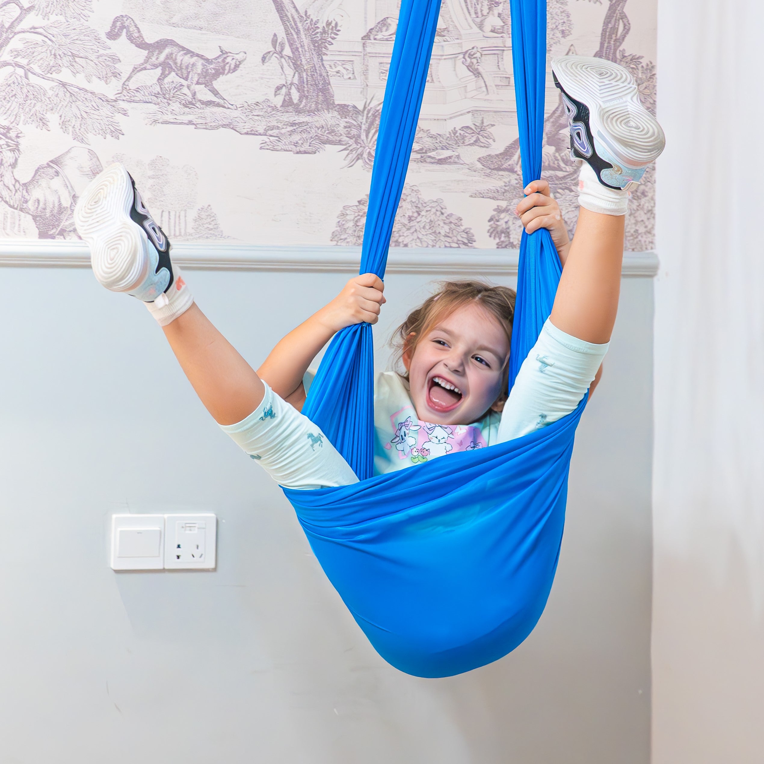 ZCXBHD Balançoire thérapeutique double couche Swing sensoriel guérison et  relaxation balançoire sensorielle câlin avec cintre pivotant à 360° pour